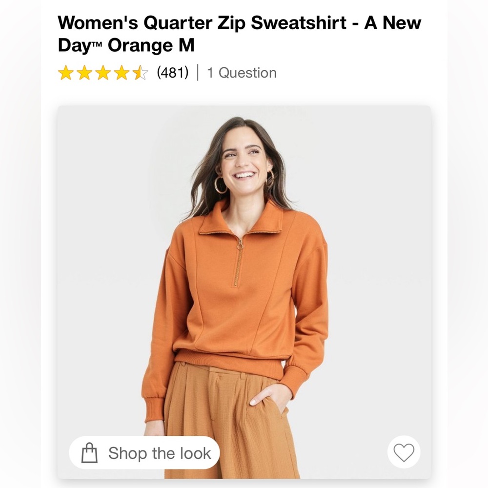 Women quarter zip sweatshirt